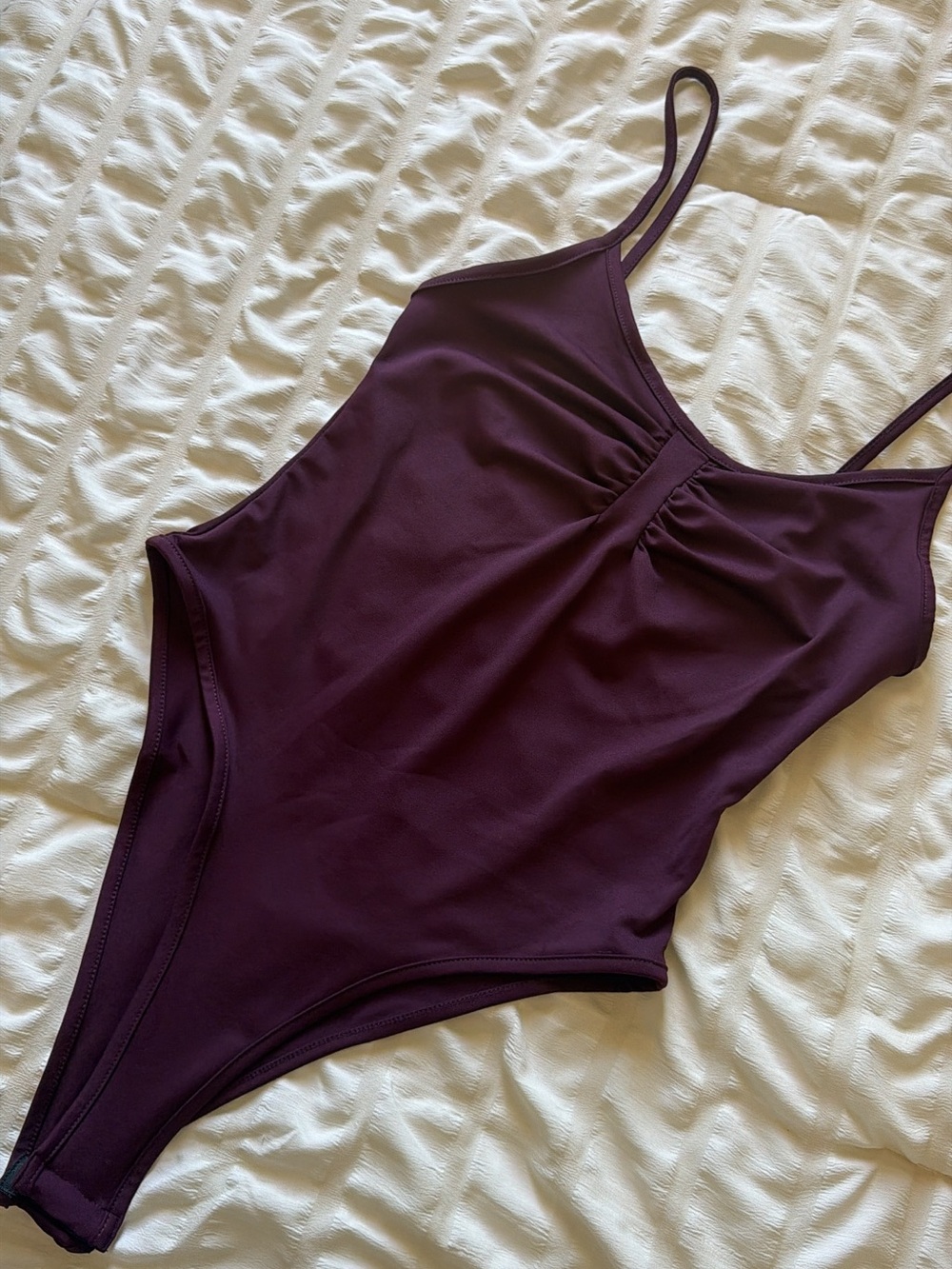 Plum Spaghetti-Strap Bodysuit